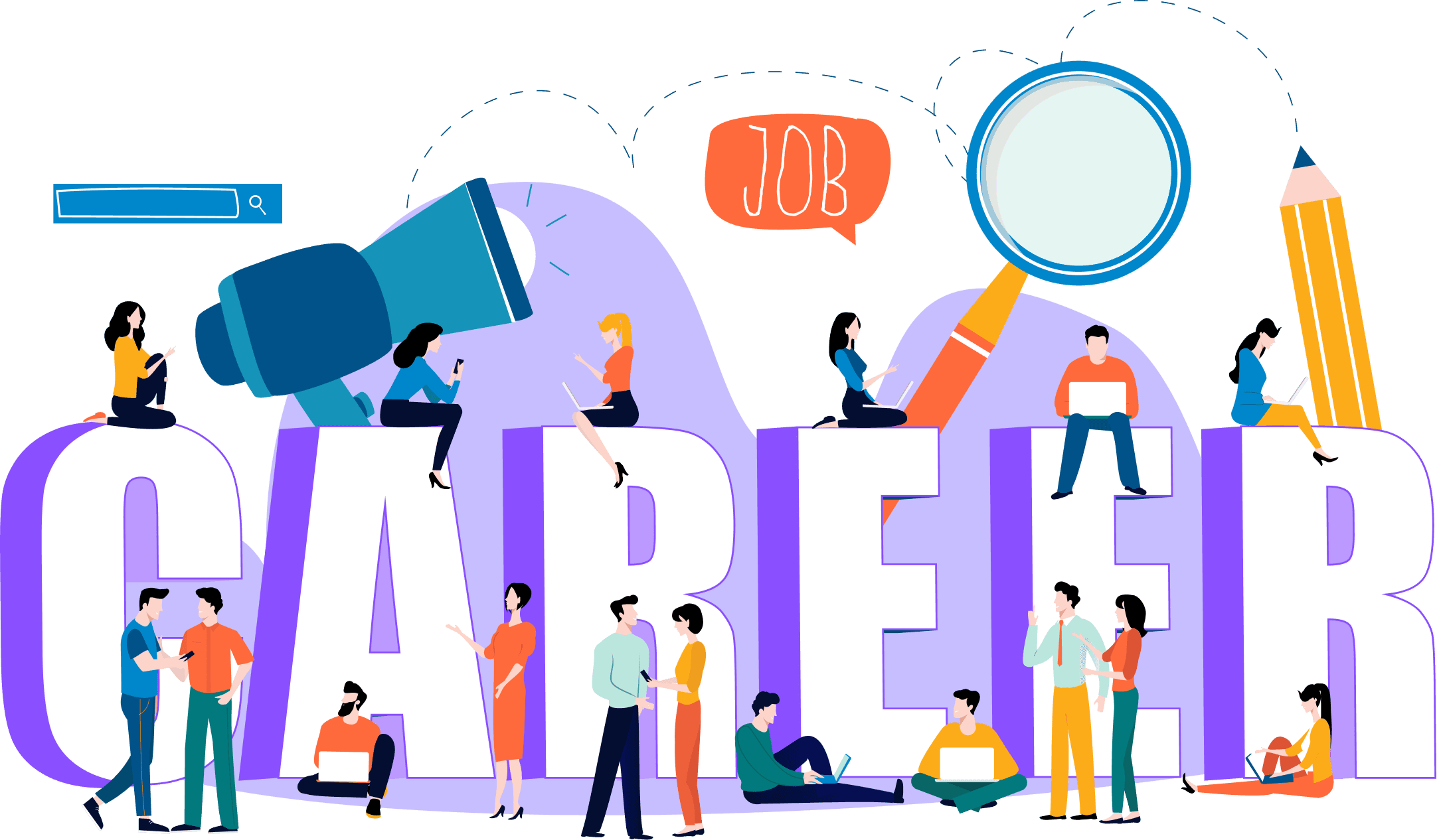 Career illustration with people