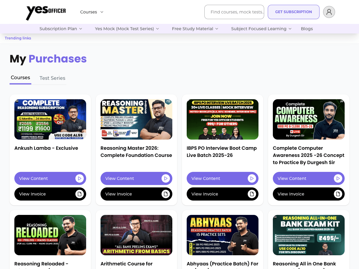 Step 4 - Go to My Courses Section